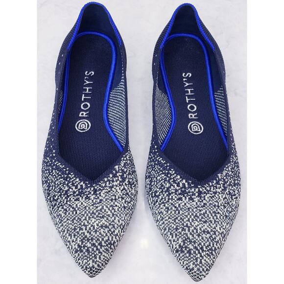 ROTHY'S The Point Midnight Sparkle Slip On Shoes Flats Blue Women's Size 10 - Picture 8 of 14